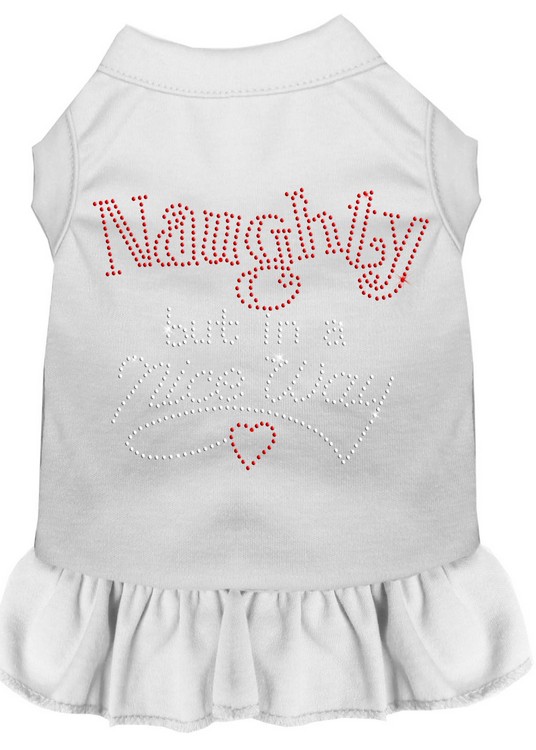 Rhinestone Naughty but in a nice way Dress White XS